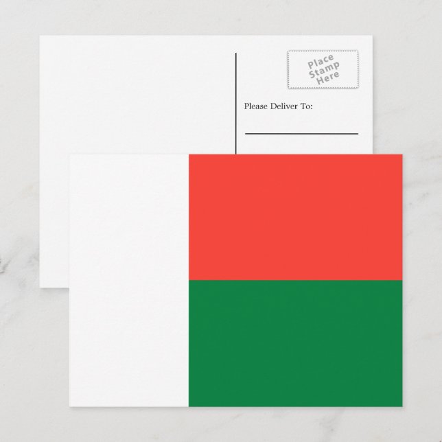 Malagasy Flag, Flag of Madagascar Postcard (Front/Back)