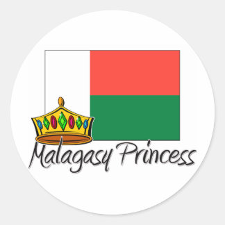 Malagasy Princess Classic Round Sticker
