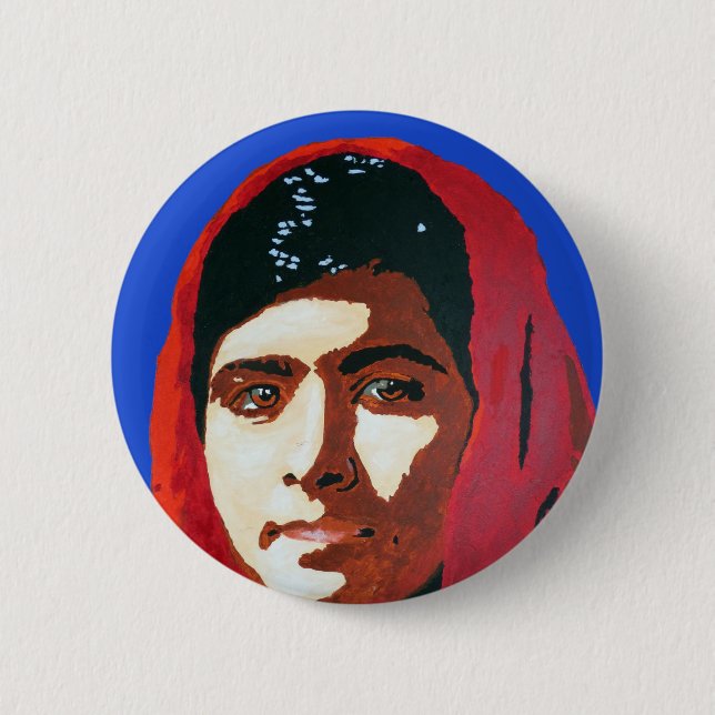 MALALA YOUSAFZAI 6 CM ROUND BADGE (Front)