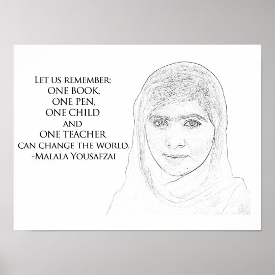 Malala Yousafzai Popular Quote Wall Hang Tile BAR DECOR Unique Birthday Gift 