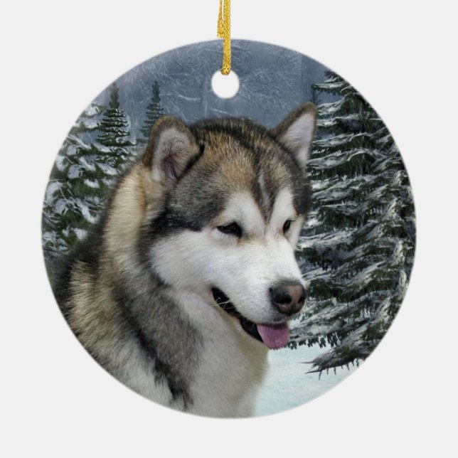 Malamute Christmas Ornament (Back)