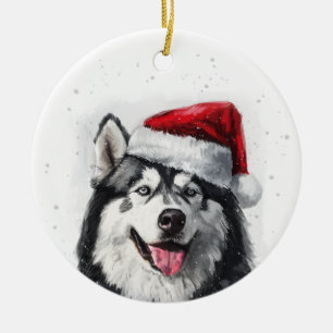 Malamute Dog Christmas Personalized Ceramic Tree Decoration