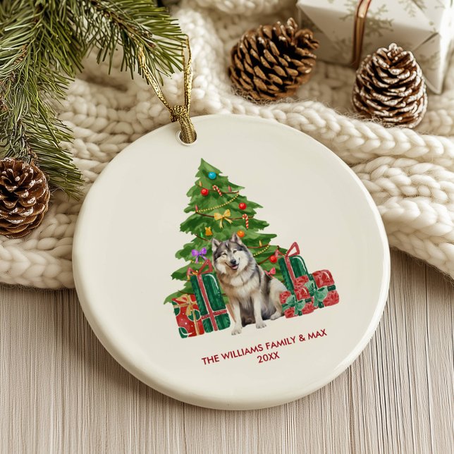 Malamute Dog Family Christmas Ceramic Tree Decoration (Creator Uploaded)