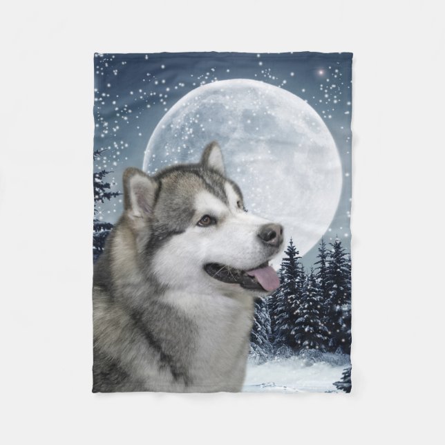 Malamute Fleece Blanket (Front)