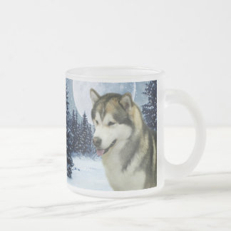 Malamute Frosted Glass Coffee Mug