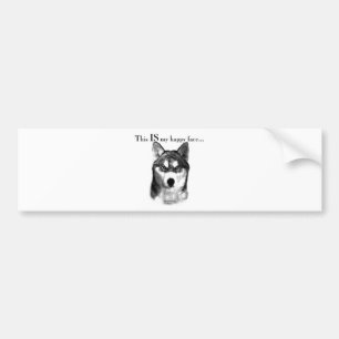 Malamute Happy Face Bumper Sticker