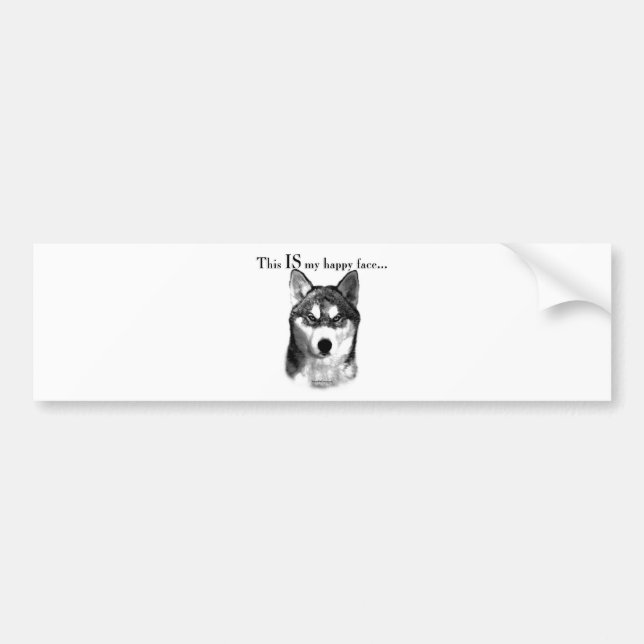 Malamute Happy Face Bumper Sticker (Front)