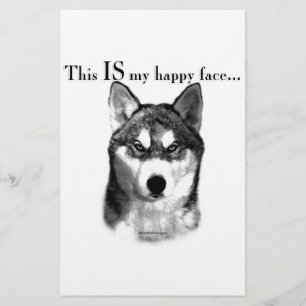 Malamute Happy Face Stationery