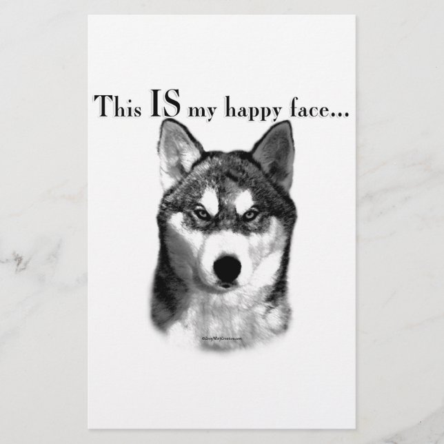 Malamute Happy Face Stationery (Front)