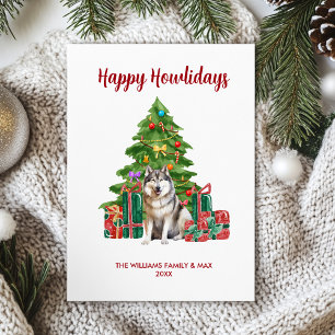 Malamute Happy Howlidays Card
