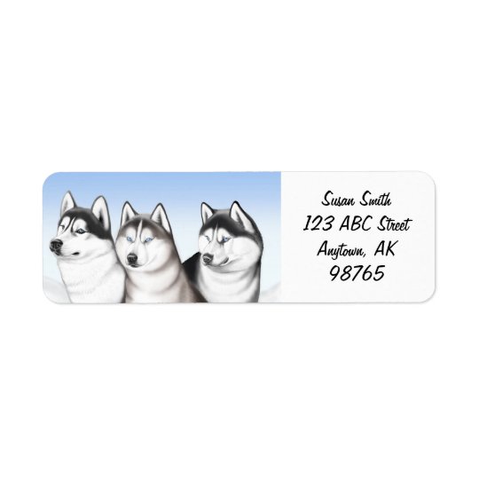 Malamute Husky Dogs Customisable Return Address Label