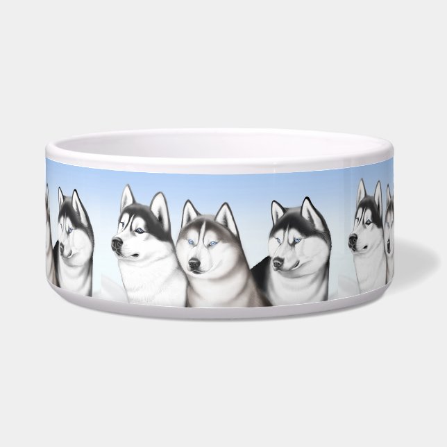 Malamute Husky Dogs Pet Bowl (Front)