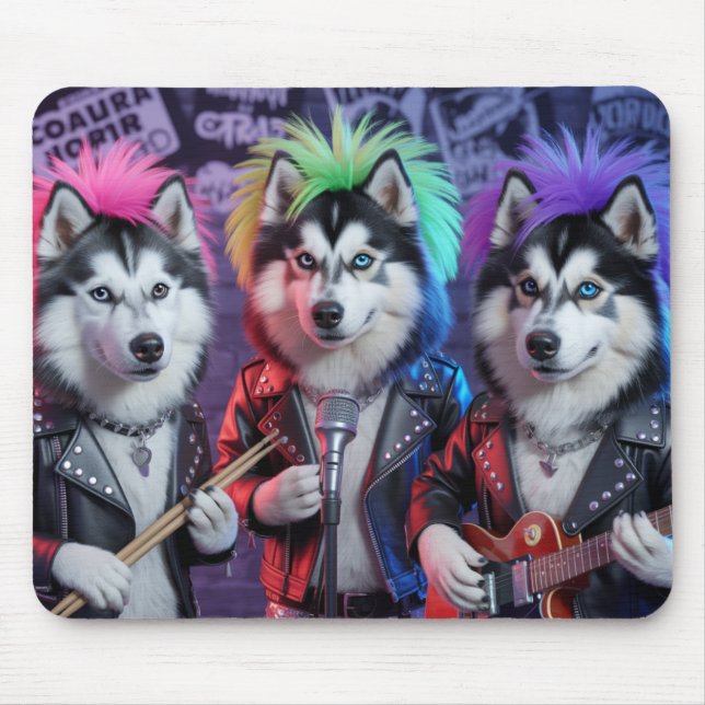 Malamute Punk Rockers Mousepad (Front)