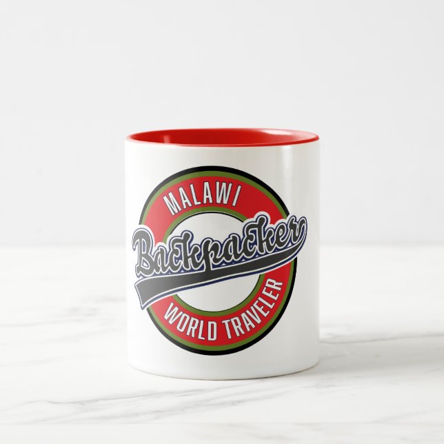 Malawi backpacker world traveller Two-Tone coffee mug (Center)