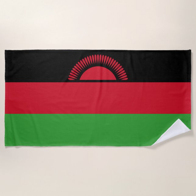 Malawi Flag Beach Towel (Front)