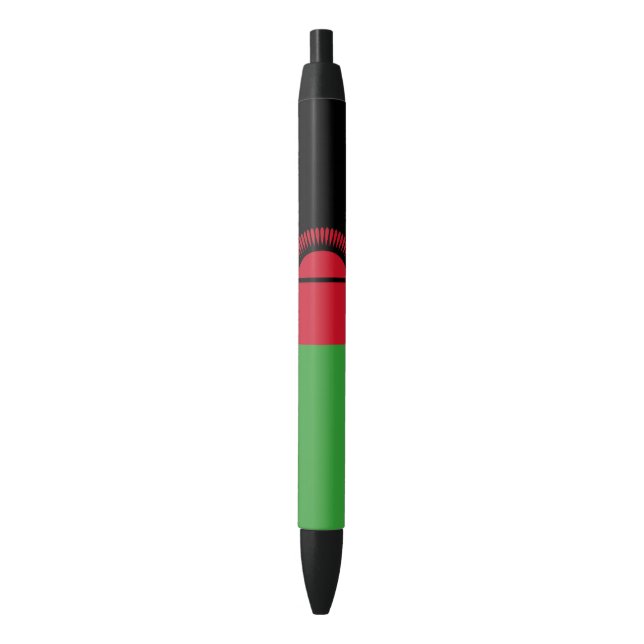 Malawi Flag Black Ink Pen (Front Vertical)