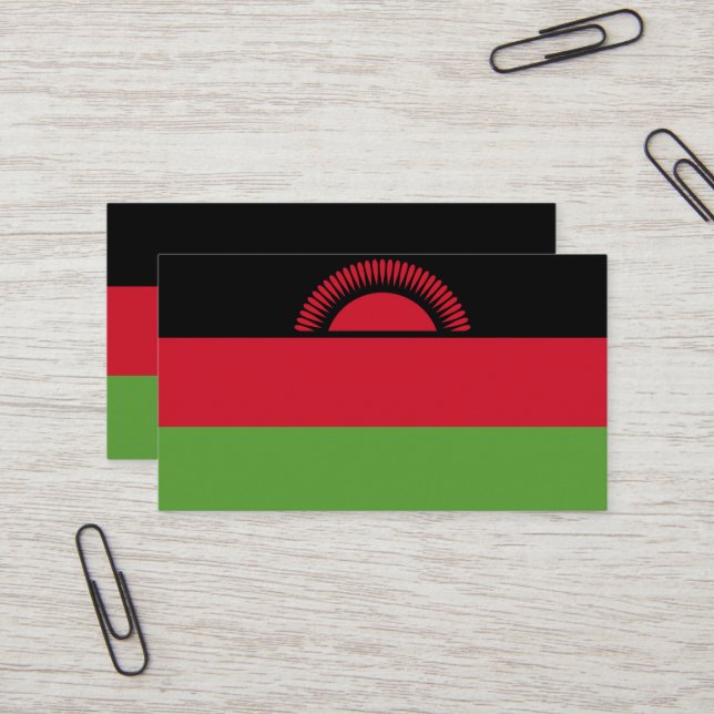 Malawi flag business card (Front/Back In Situ)