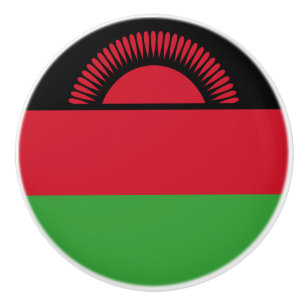 Malawi Flag Ceramic Knob