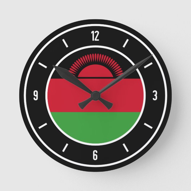 Malawi Flag Elegant Round Clock (Front)