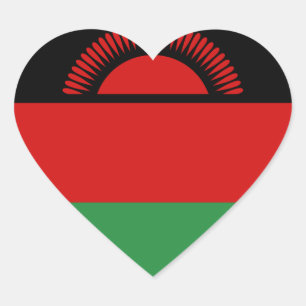 Malawi Flag Heart Sticker
