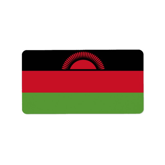 Malawi flag label (Front)