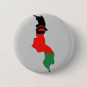Malawi flag map 6 cm round badge