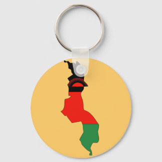 Malawi flag map key ring