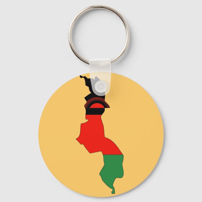 Malawi flag map key ring (Front)
