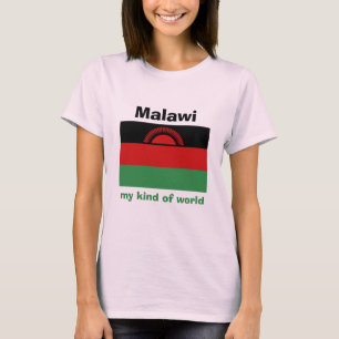 Malawi Flag + Map + Text T-Shirt