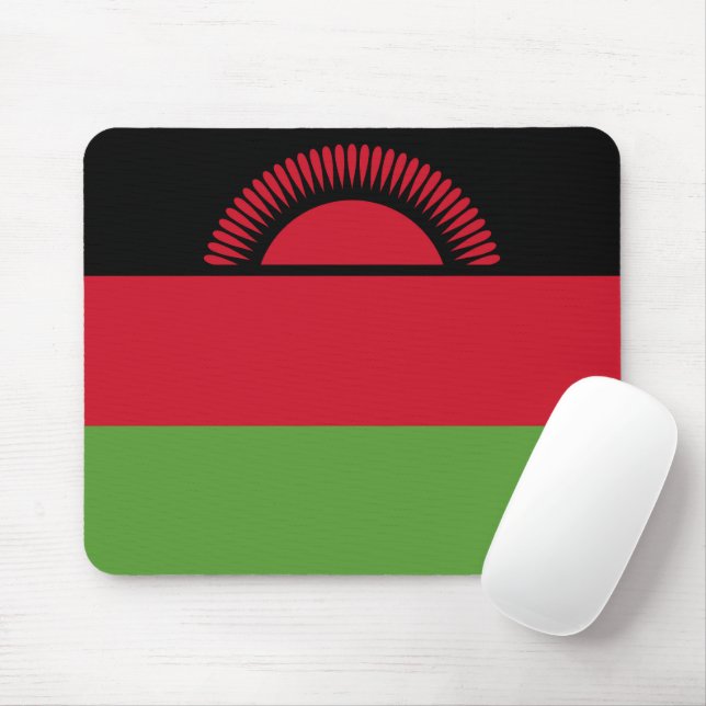 Malawi flag mouse mat (With Mouse)