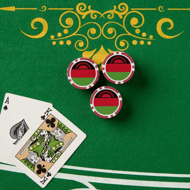 Malawi flag poker chips (Poker Table (Stack))