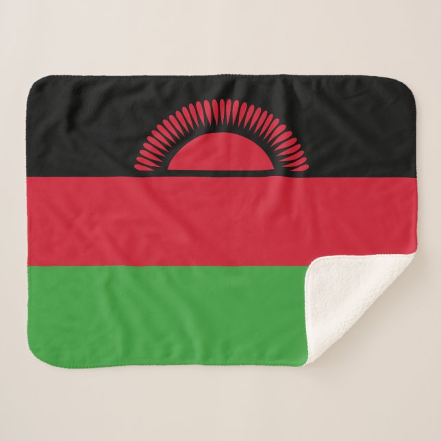 Malawi Flag Sherpa Blanket (Front (Horizontal))