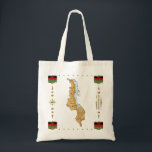 Malawi Map   Flags Bag<br><div class="desc">This design features a Malawian map surrounded by a decorative trim incorporating the national flag.
The design is available on a variety of bag styles and colours.
You may add your own text/graphics using the 'Customise it!' feature.





© 2010 FlagAndMap.
Map derived from images at: http://www.lib.utexas.edu/maps/</div>