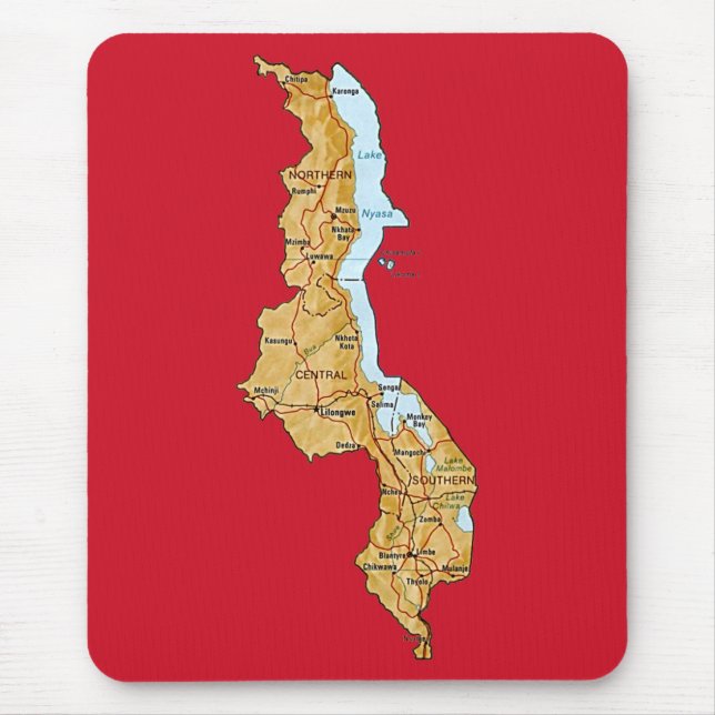 Malawi Map Mousepad (Front)