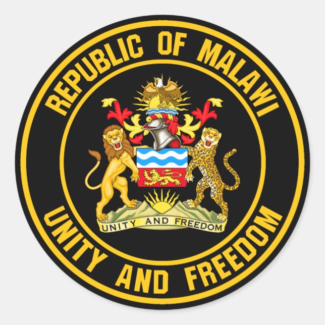 Malawi Round Emblem Classic Round Sticker (Front)