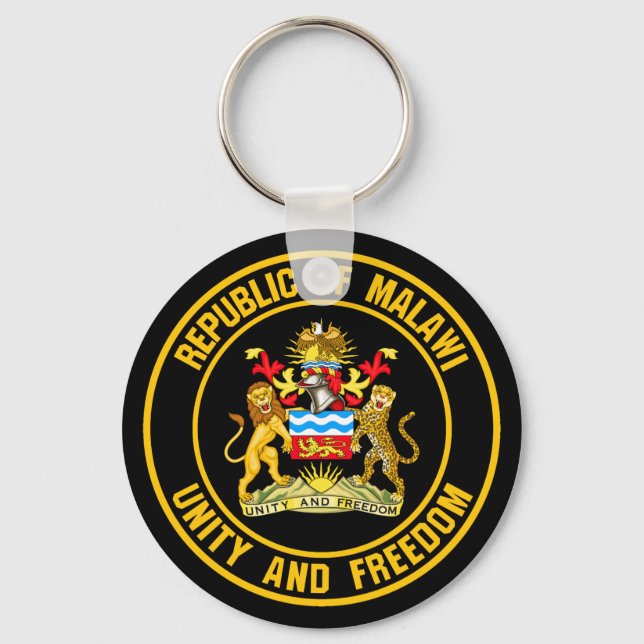Malawi Round Emblem Key Ring (Front)