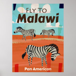 Malawi vintage travel poster