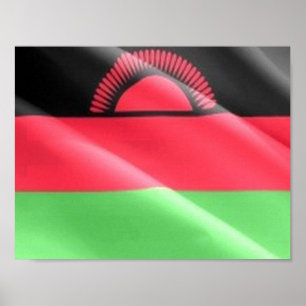 Malawi - Waving Flag - Poster