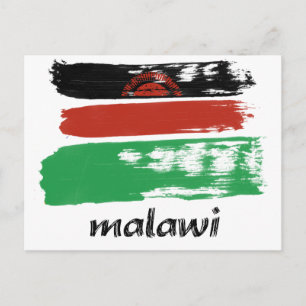 Malawian flag design postcard