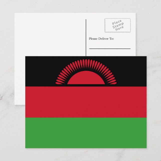 Malawian Flag, Flag of Malawi Postcard (Front/Back)