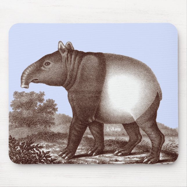 Malay Tapir in a Landscape background customisable Mouse Mat (Front)