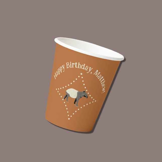 Malayan or Asian Tapir Personalised Paper Cups (Creator Uploaded)