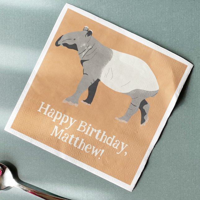 Malayan or Asian Tapir Personalised Party Napkin (Creator Uploaded)