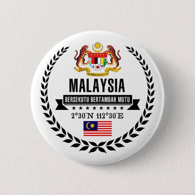 Malaysia 6 Cm Round Badge (Front)
