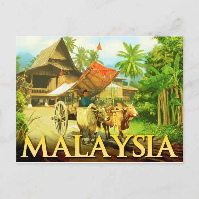 Malaysia - Bullock Cart Postcard (Front)