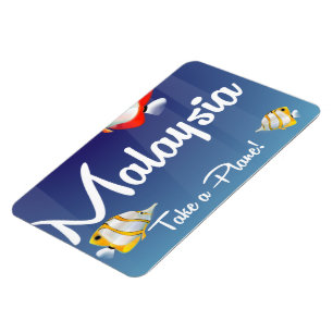 Malaysia Cartoon travel poster Magnet