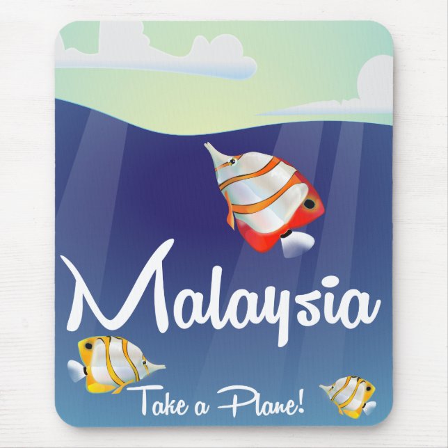 Malaysia Cartoon travel poster Mouse Mat (Front)
