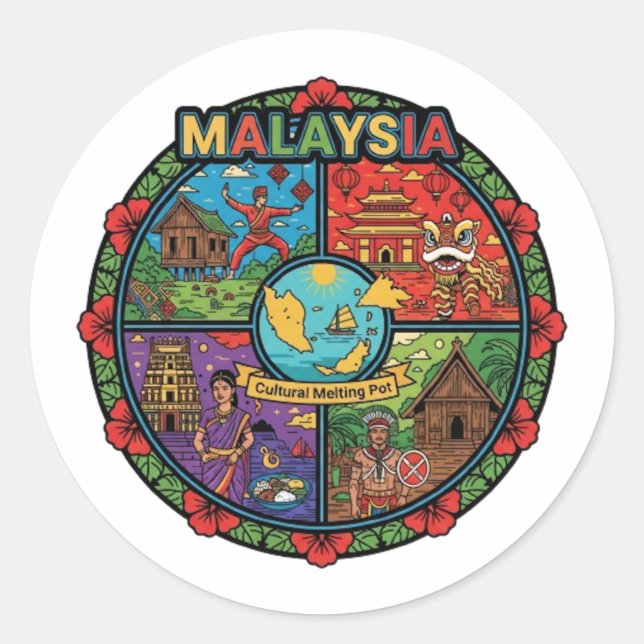 MALAYSIA CLASSIC ROUND STICKER (Front)