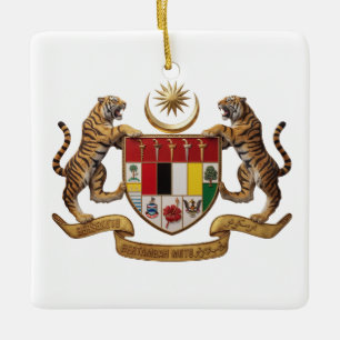 Malaysia country coat arms symbol emblem flag tige ceramic ornament