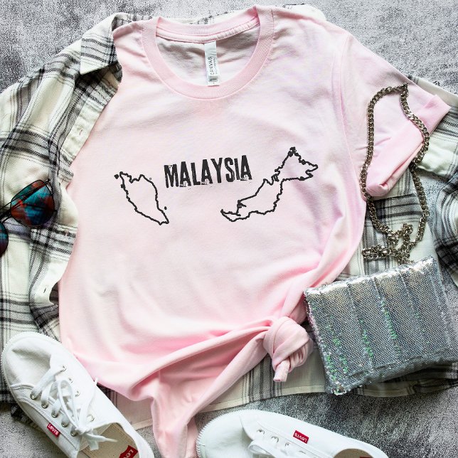 Malaysia Country Map Malaysian National Boundary T-Shirt (Creator Uploaded)